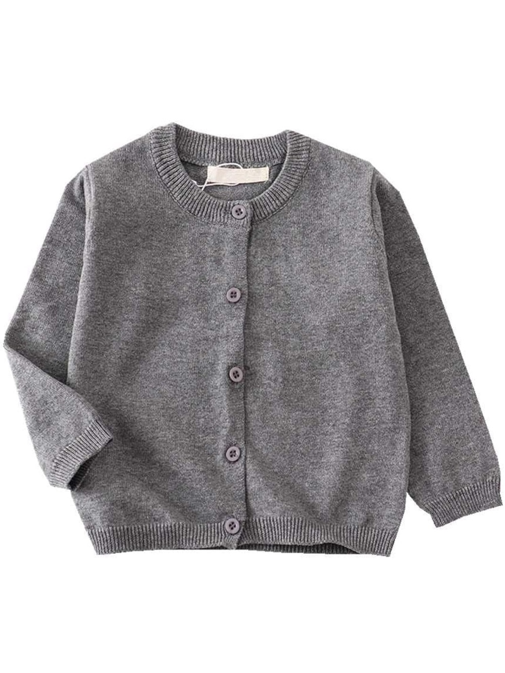 Toddler Gray Cotton Knit Button Cardigan Sweater Size 90 18-24M